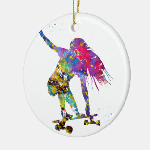 Skateboarder, Skateboard Ceramic Tree Decoration
