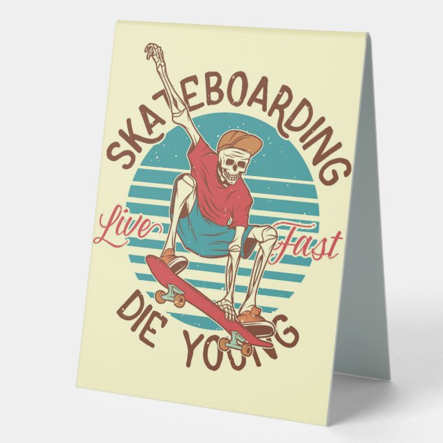 Skateboarder Skateboarding Live Fast (Front)