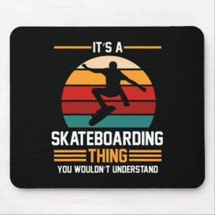 Skateboarder Skateboarding Retro Mouse Mat