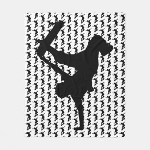 Skateboarder Skateboarding Skateboard Silhouette Fleece Blanket