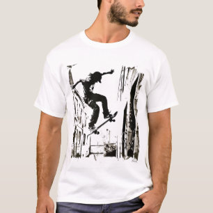 Skateboarder Stencil Art T-Shirt