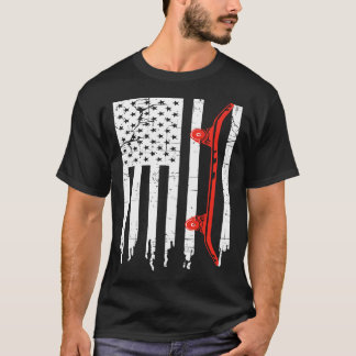 Skateboarder Vintage Us Flag Teens Skateboarding B T-Shirt