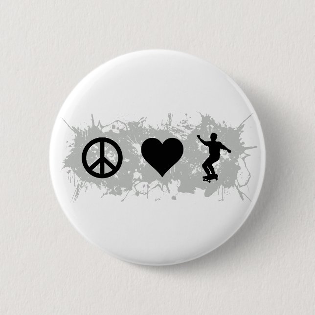 Skateboarding 3 6 cm round badge (Front)