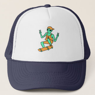 Skateboarding Alien Cap