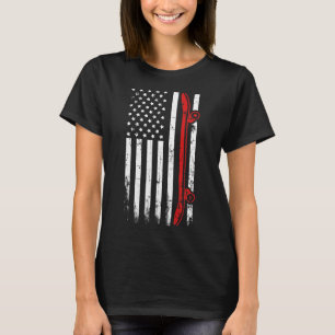 Skateboarding American Flag - July 4th Skateboard T-Shirt