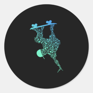 Skateboarding Apparel Kids Girls Boys Skater Gear Classic Round Sticker