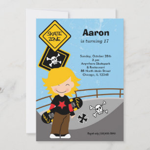 Skateboarding Birthday Invitation