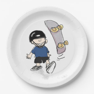 Skateboarding Birthday Party Paper Plate
