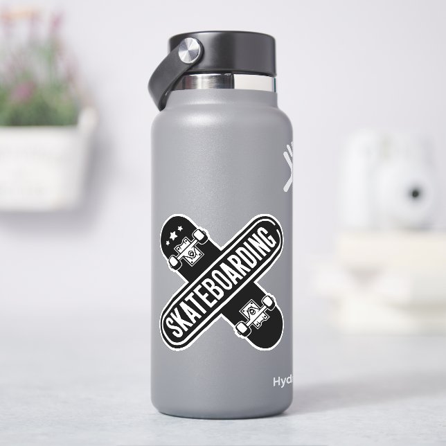 Skateboarding Boards  4" Kiss Cut Vinyl Sticker (HydroFlask)