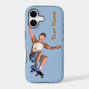 Skateboarding Boy Illustration with Custom Text