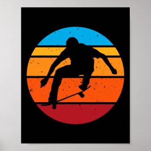 Skateboarding Boy Trick Retro Skater  Poster