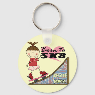 SKATEBOARDING - Brunette Girl Tshirts and Gifts Key Ring