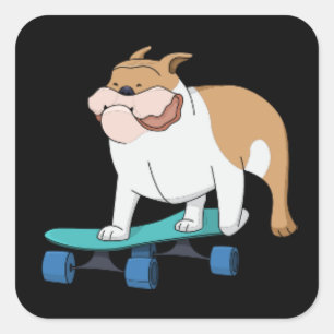 SKATEBOARDING BULL DOG STICKERS