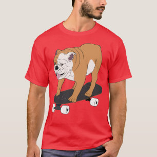 Skateboarding bulldog T-Shirt