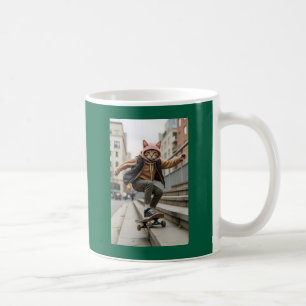 Skateboarding Cat Cool Pet Art Coffee Mug
