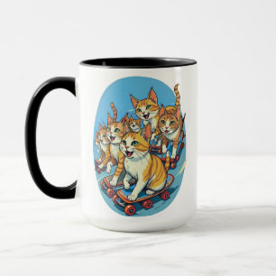 Skateboarding Cats on the Move Mug