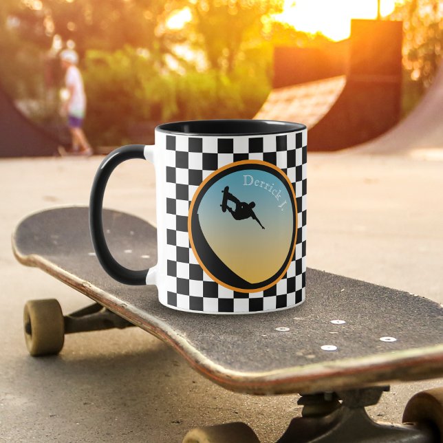 Skateboarding Chequered Mug (Creator Uploaded)