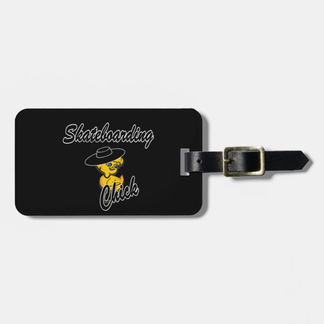 Skateboarding Chick #4 Luggage Tag (Front Horizontal)