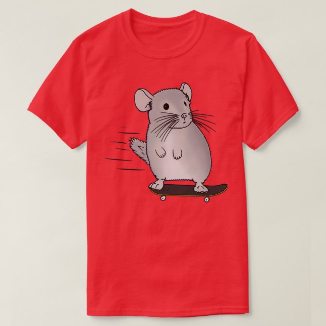 Skateboarding chinchilla T-Shirt (Design Front)