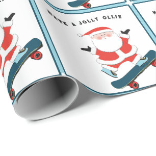Skateboarding Christmas Holiday Gift Wrapping Paper