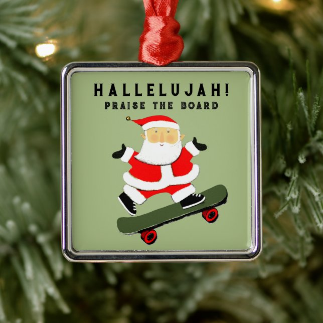 Skateboarding Christmas Metal Tree Decoration (Tree)