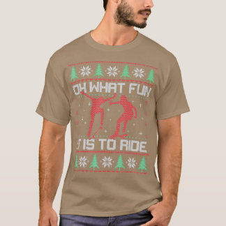 Skateboarding Christmas Oh What Fun Skateboard Ugl T-Shirt