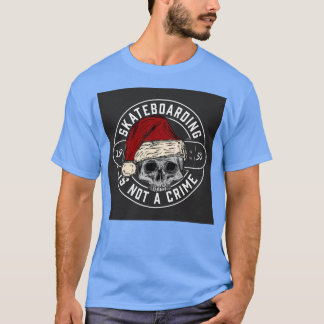 Skateboarding Christmas Santa T-Shirt
