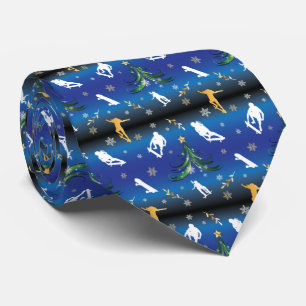 Skateboarding Christmas Tree Skateboarder Tie