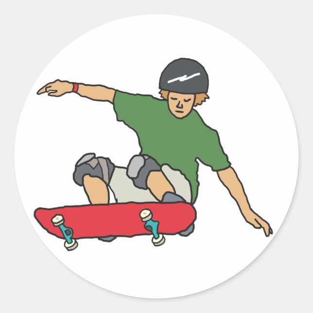 Skateboarding Classic Round Sticker (Front)