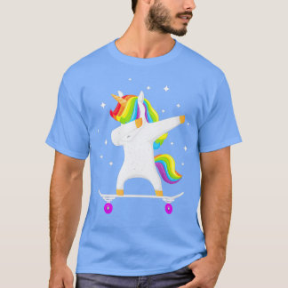 Skateboarding Colourful Unicorn on Skateboard Gift T-Shirt