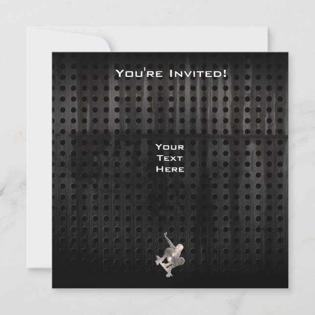 Skateboarding; Cool Black Invitation (Front)