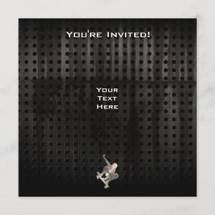 Skateboarding; Cool Black Invitation