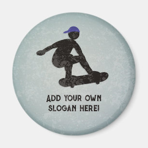 Skateboarding - custom text on metal for skater magnet