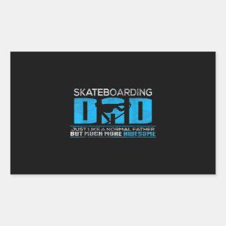 Skateboarding Dad Just Like Normal Much More Aweso Rectangular Sticker