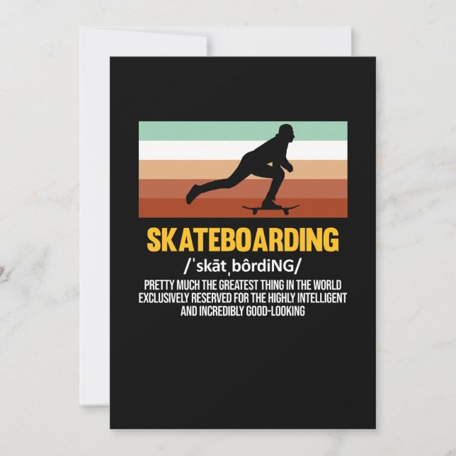 Skateboarding Definition Skateboarder Skateboard Thank You Card (Front)