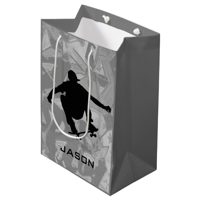 Skateboarding Design Gift Bag (Front Angled)
