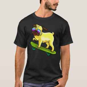Skateboarding Dog For A Pug Lover And Skater T-Shirt