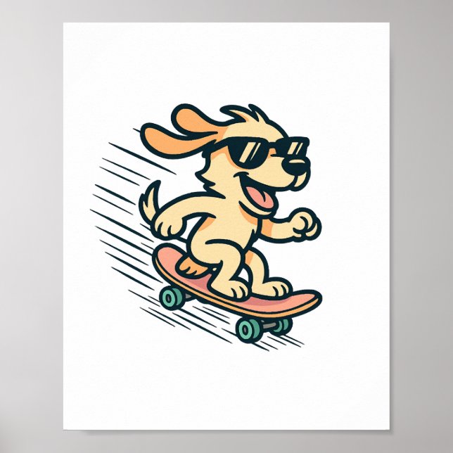 Skateboarding Dog Poster (Front)