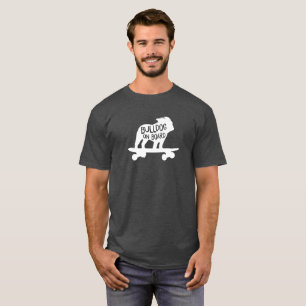 Skateboarding Dog Silhouette   Bulldog on Board T-Shirt