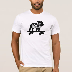 Skateboarding Dog Silhouette   Bulldog on Board T-Shirt