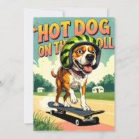 Skateboarding Dog Summer Funny Retro Beach 
