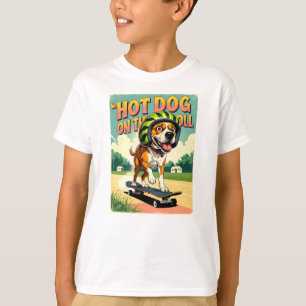 Skateboarding Dog Summer Funny Retro Beach T-Shirt