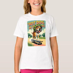 Skateboarding Dog Summer Funny Retro Beach T-Shirt