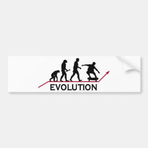 Skateboarding Evolution Bumper Sticker