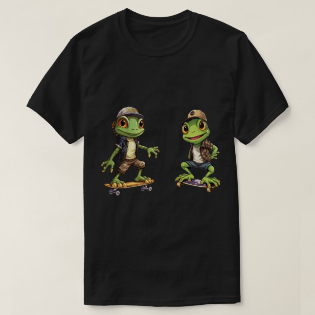 Skateboarding Frog(1) T-Shirt (Design Front)