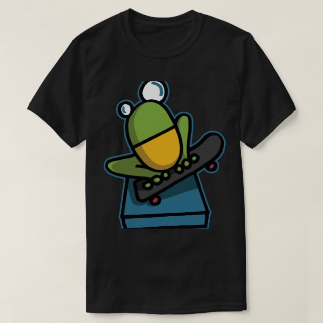 Skateboarding Frog(3) T-Shirt (Design Front)