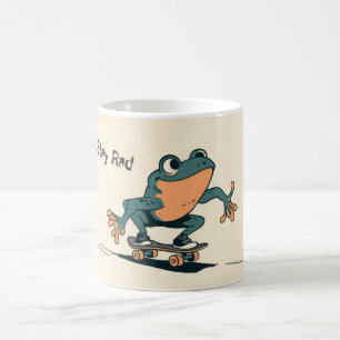 Skateboarding Frog – Cute Cartoon Animal Art Coffee Mug