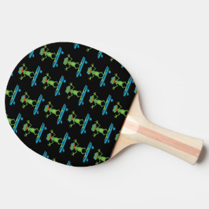 Skateboarding Frog Funny Skateboard Animal Lover Ping Pong Paddle