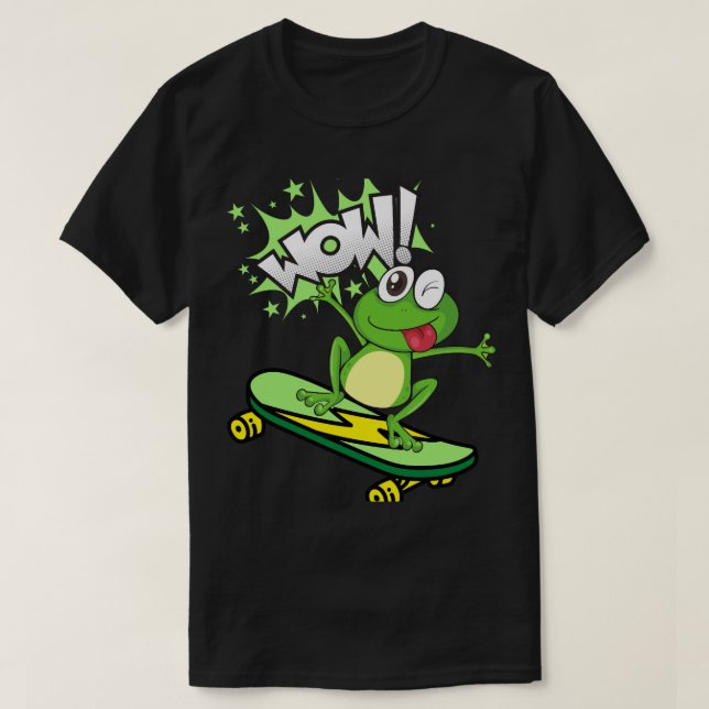 Skateboarding Frog Premium  T-Shirt (Design Front)