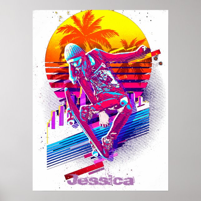 Skateboarding Girl  Poster (Front)